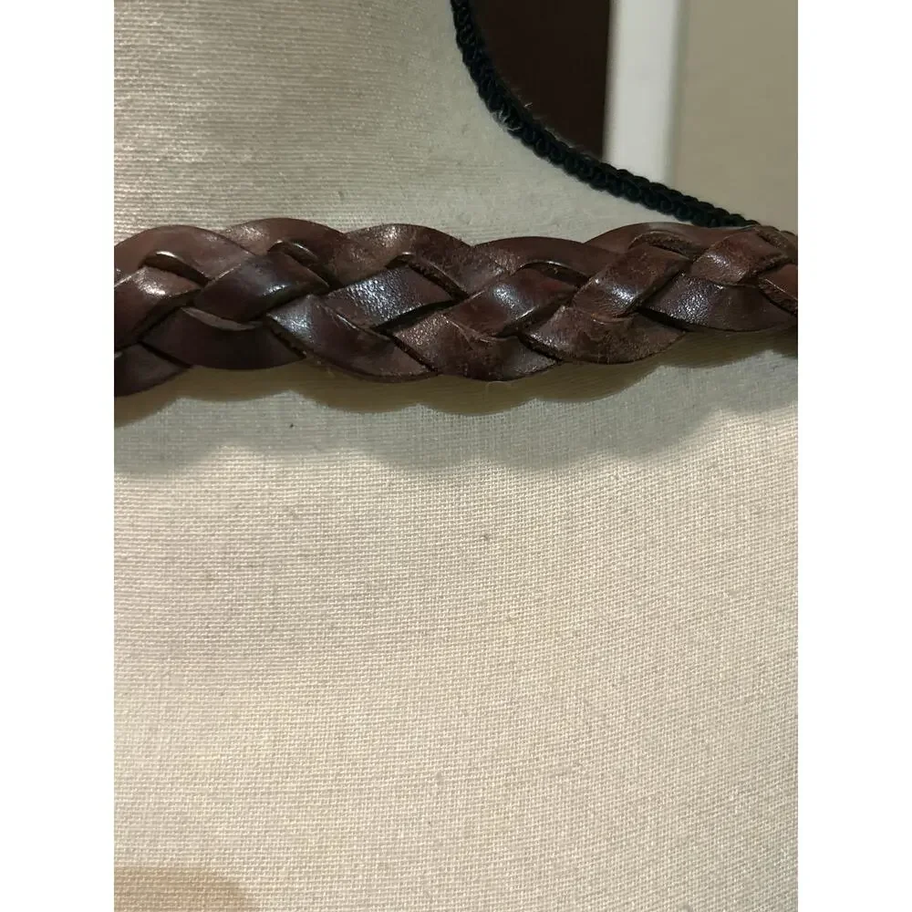 COACH Brown Leather Braided Belt